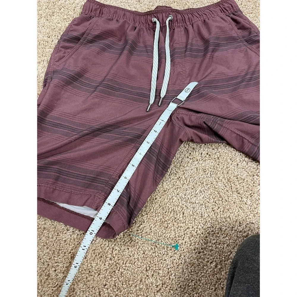 Vuori Mens Small Running Shorts Lined Athletic Brown Striped‎ Lightweight - Picture 8 of 8